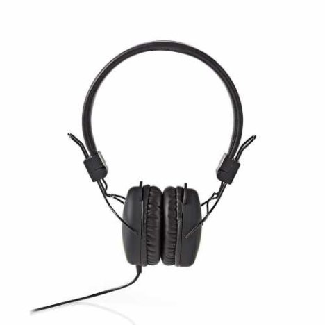 Casti On-Ear cu fir, 1.2 m, pliabil, negru, Nedis